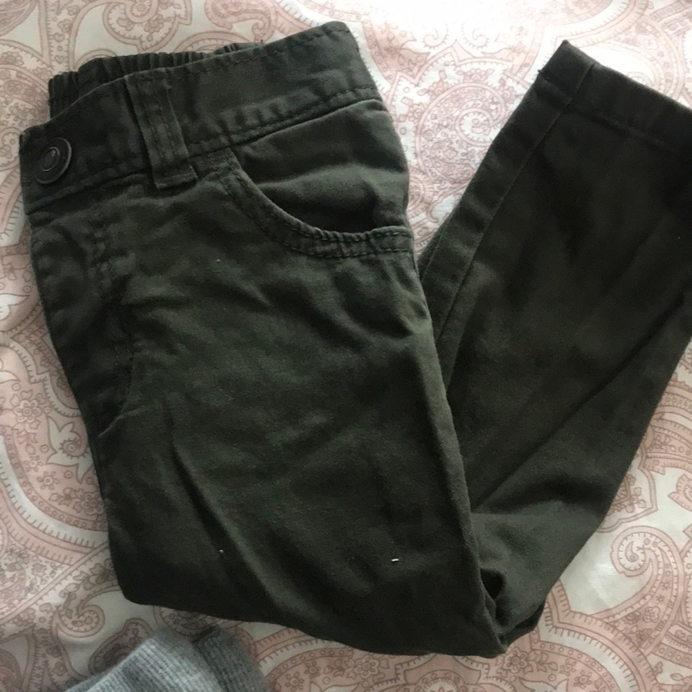 2 pairs of pants for one price! 18-24 old navy slim cut olive and khaki pants